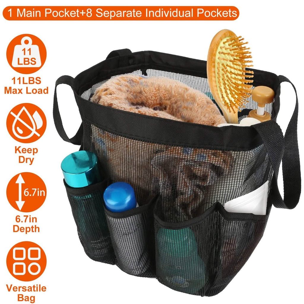 Organisateur de sac de douche en filet, panier de rangement suspendu