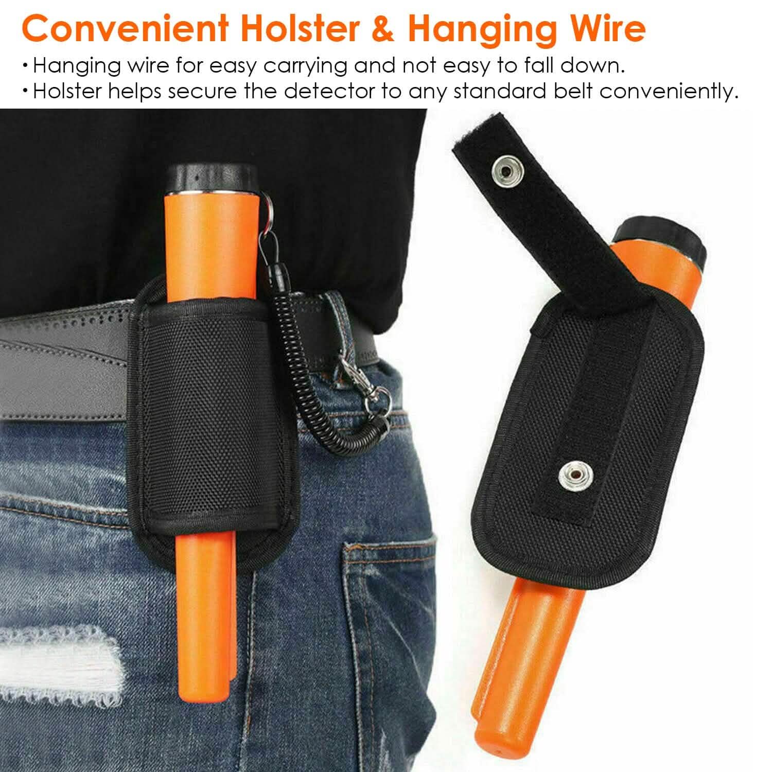 Metal Detector Pin Pointer with Retractable Hanging Wire