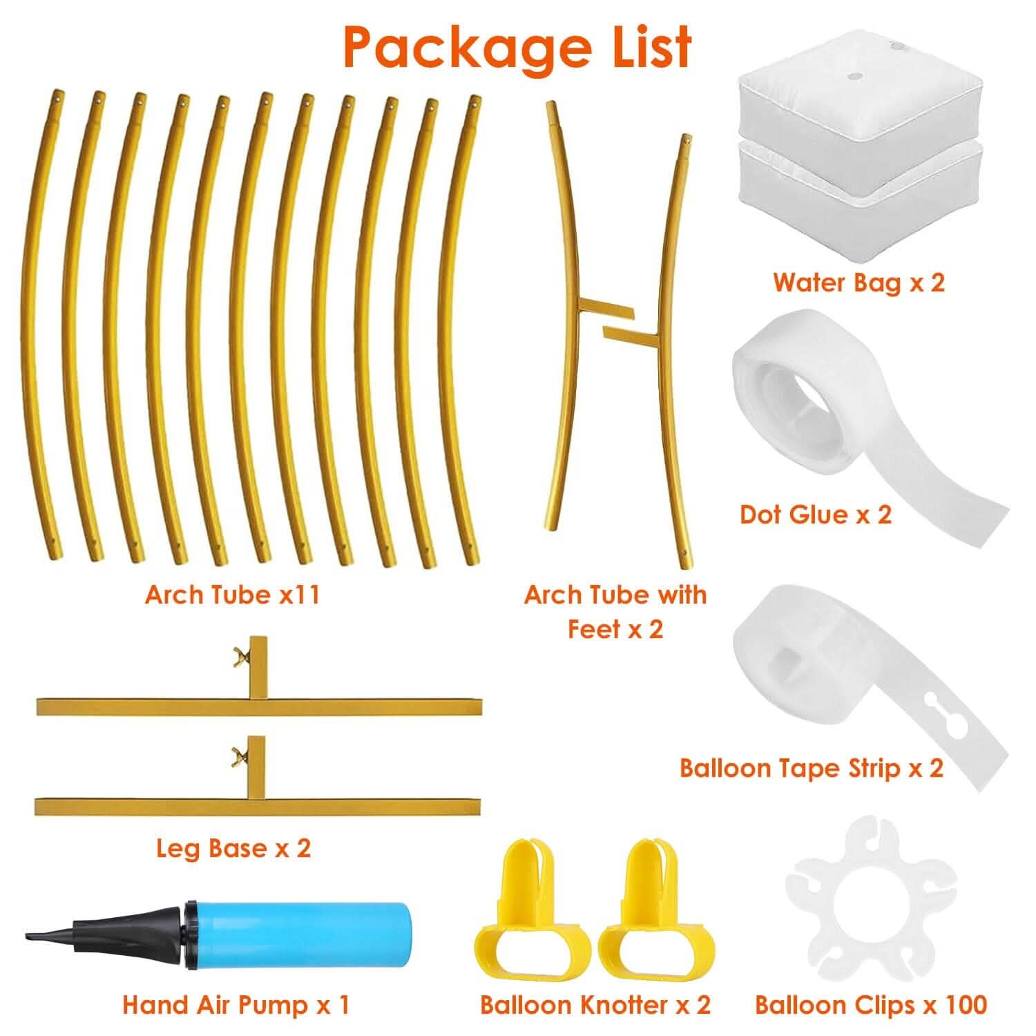 Metal Round Arch Reusable Backdrop Stand with Balloon Tools