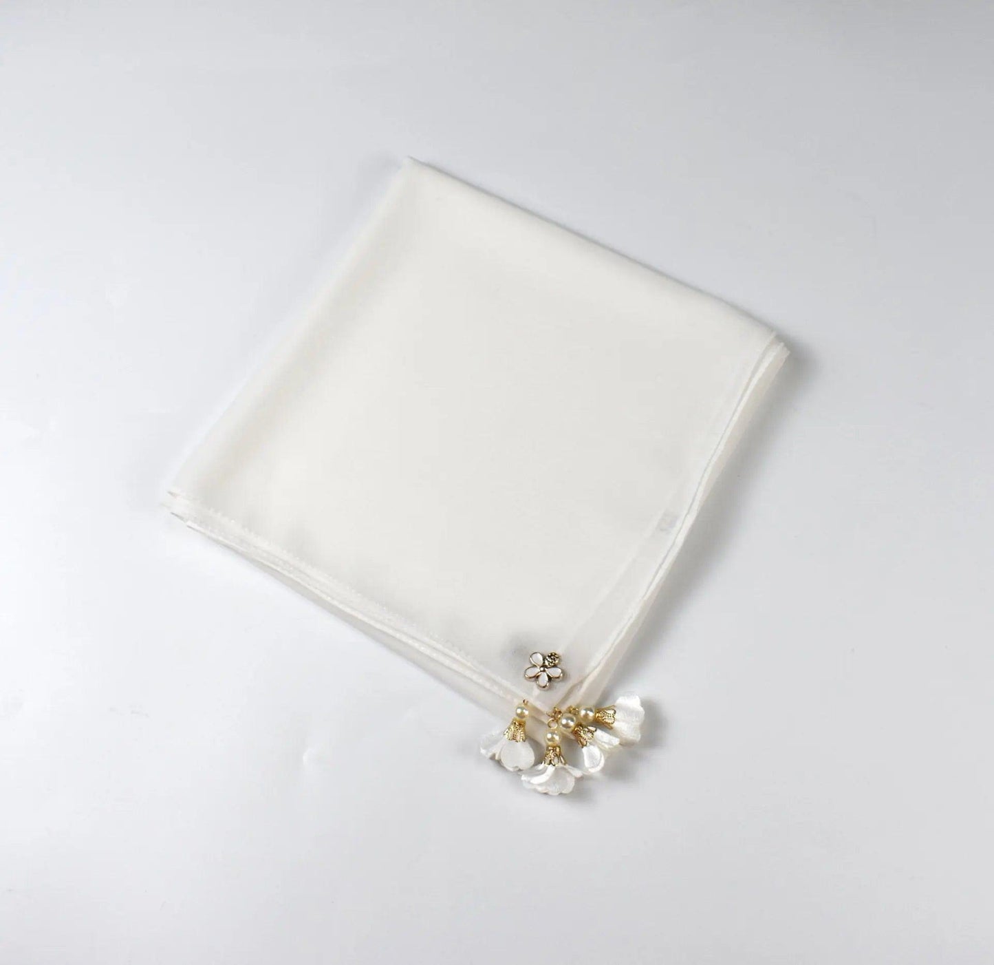 Pearl chiffon square hijab scarf (MH030)