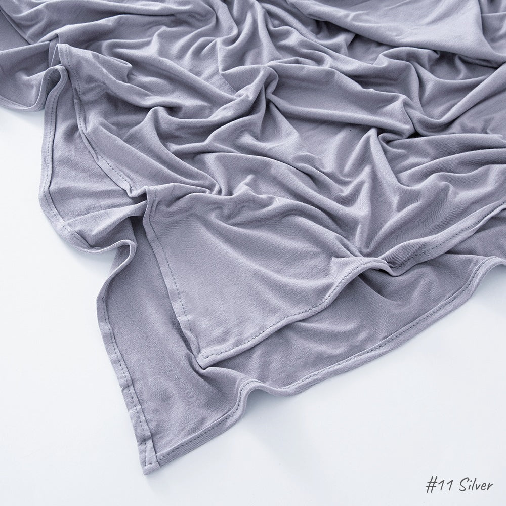 High Quality Right Angle Curled Jersey Mercerized Cotton Breathable Hijab(MH068)