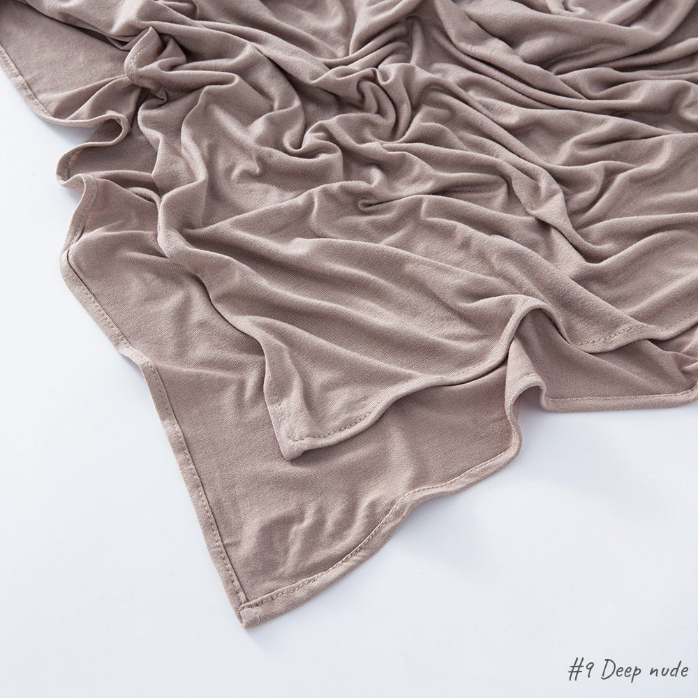 High Quality Right Angle Curled Jersey Mercerized Cotton Breathable Hijab(MH068)