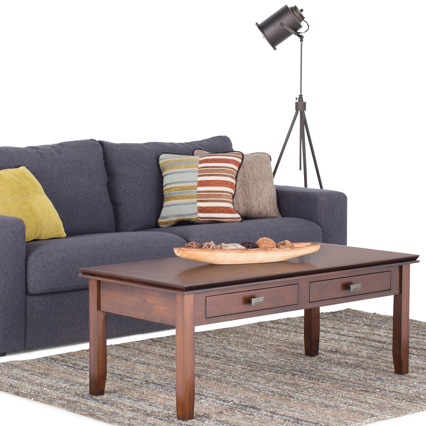 Artisan 46 Inch Wide Solid Wood Coffee Table in Russet