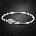 Micro Pave Crystal Heart Charm Bracelet