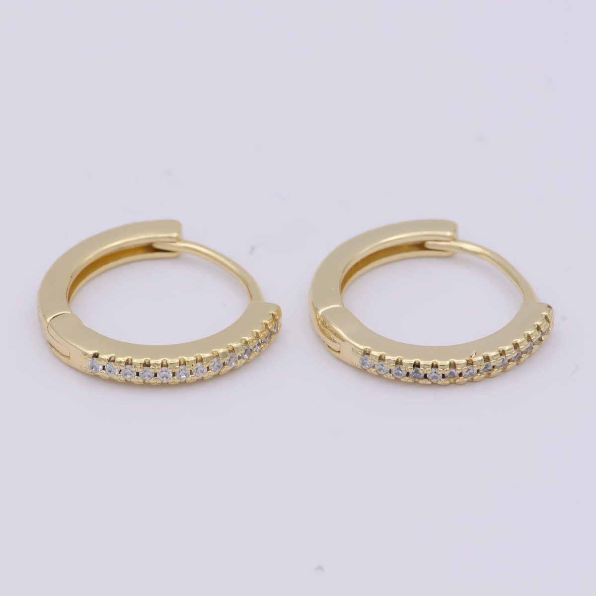 Micro Pave Huggie Earrings Gold / Silver Huggie Hoops • Minimalist Gold Earrings • Perfect Gift for Her T-016