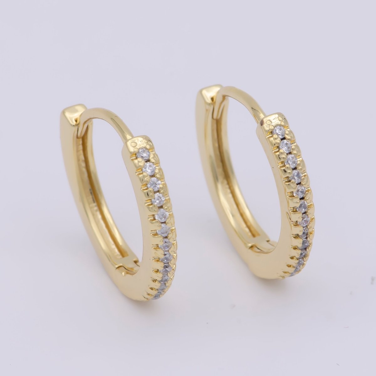 Micro Pave Huggie Earrings Gold / Silver Huggie Hoops • Minimalist Gold Earrings • Perfect Gift for Her T-016