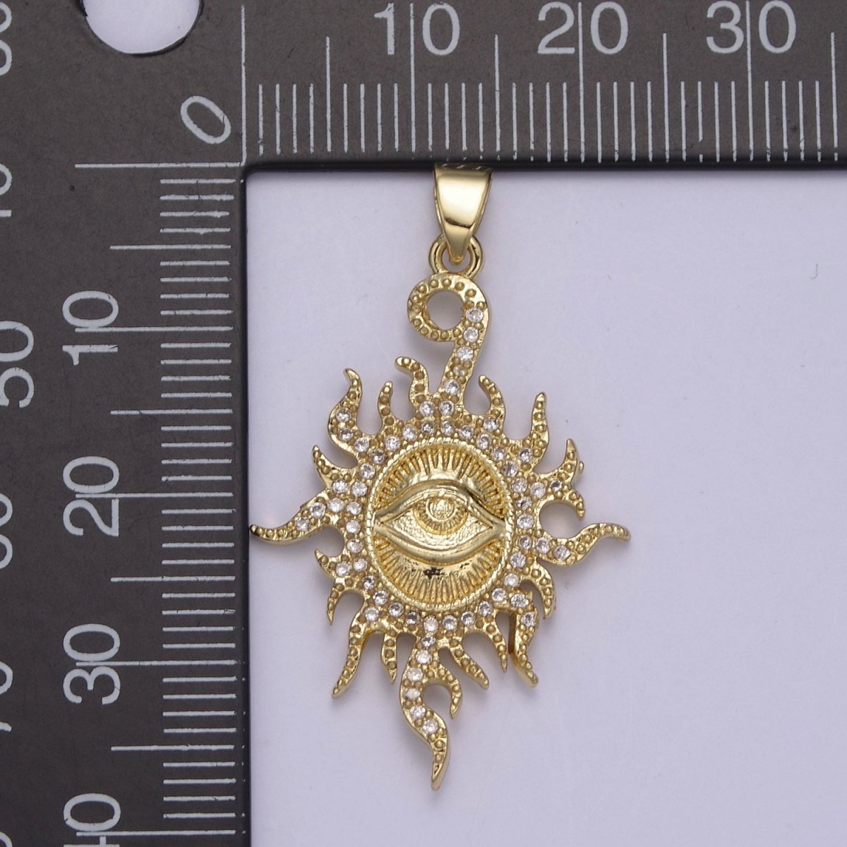 Micro Pave Illuminati Pendant All Seeing Eye of Providence Micro Pave Illuminati Charm Necklace Sun Burst Oval Medallion H-869