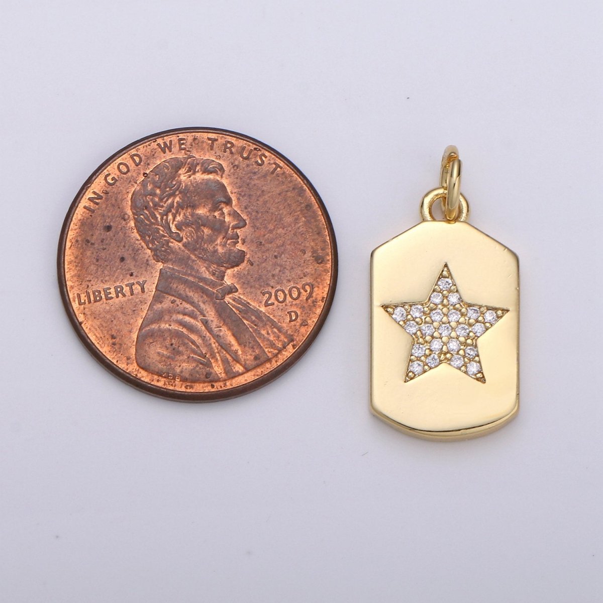 Micro Pave Star Pendant Dainty Star Charm Gold Celestial Charm Star Tag Charm Jewelry Making Supply 24K Gold Filled Findings, D-535