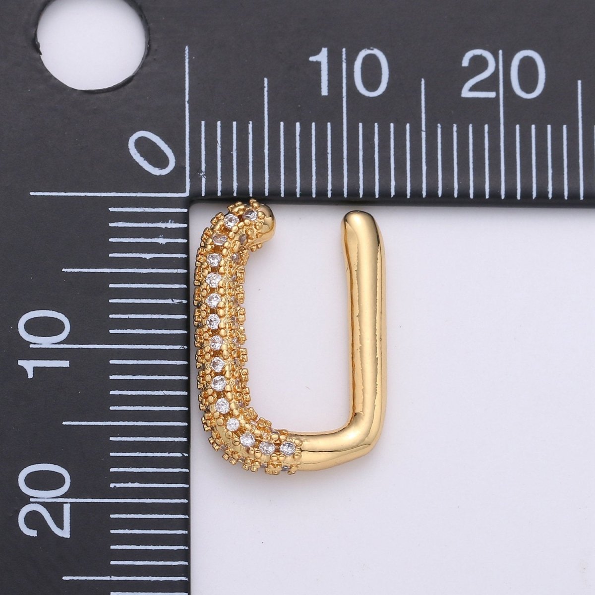 Micro Paved Ear Cuff Earrings EarCuffs - Gold Filled Chunky CZ Paved Non Pierced Cuff Earrings Geometric Jewelry K-447