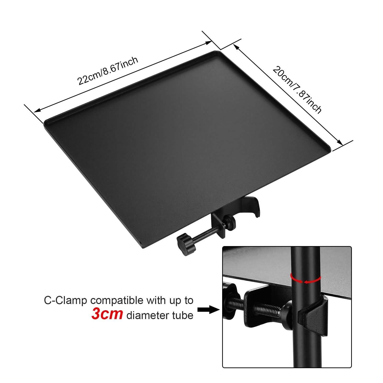 Microphone Stand Tray Clamp-on Rack Shelf Holder for Music Sheet
