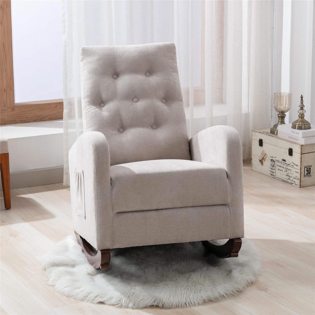 Mid-Century Modern Nursery Rocking Chair Armchair