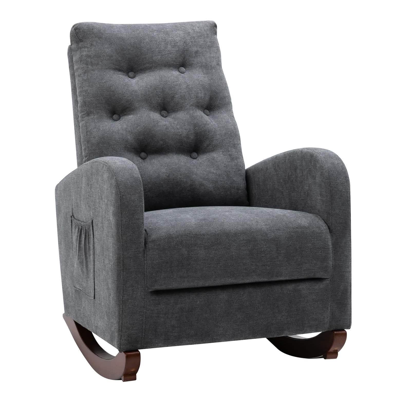 Mid-Century Modern Nursery Rocking Chair Armchair