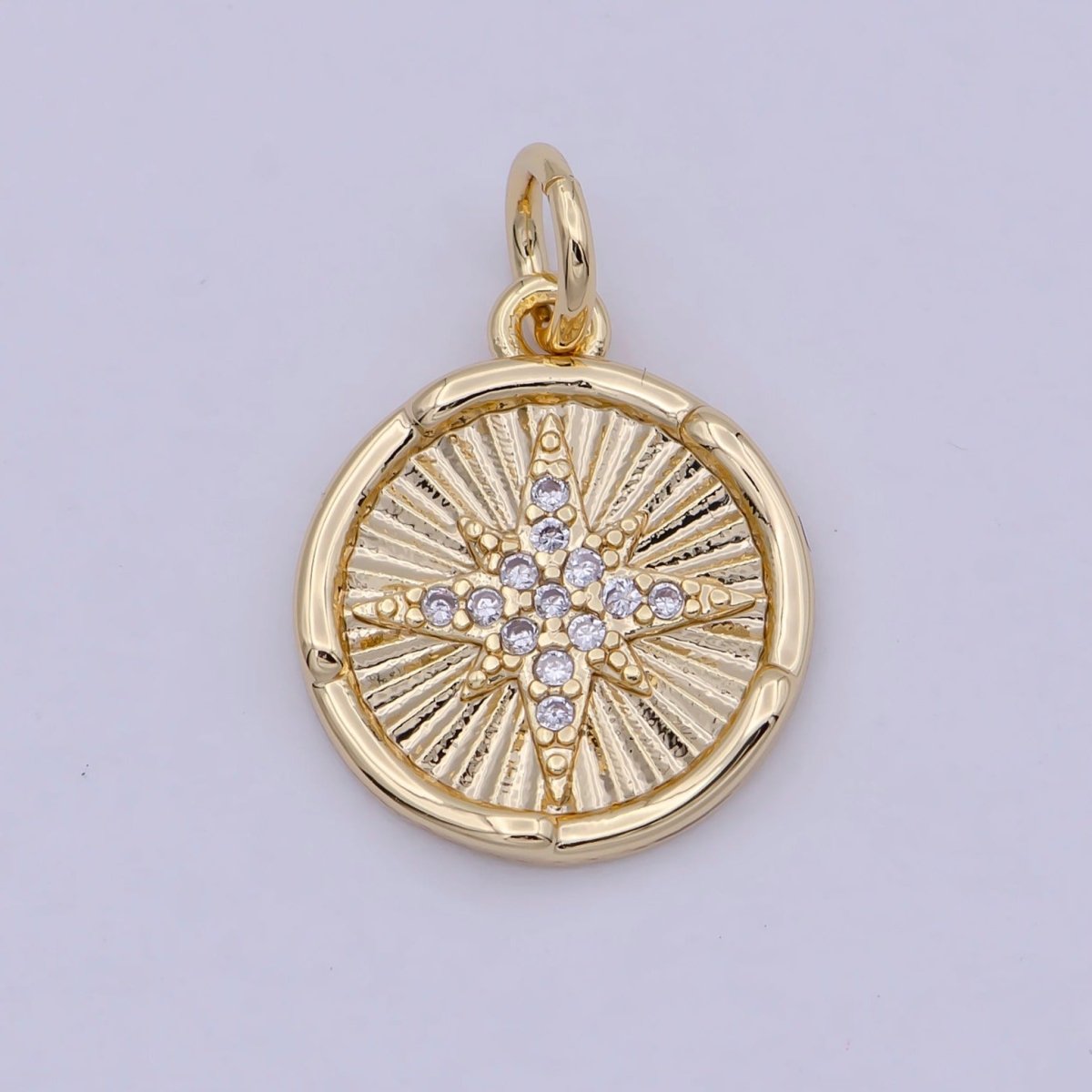 Mini 14K Gold Filled North Star Charm with CZ Stone for Celestial Jewelry N-912