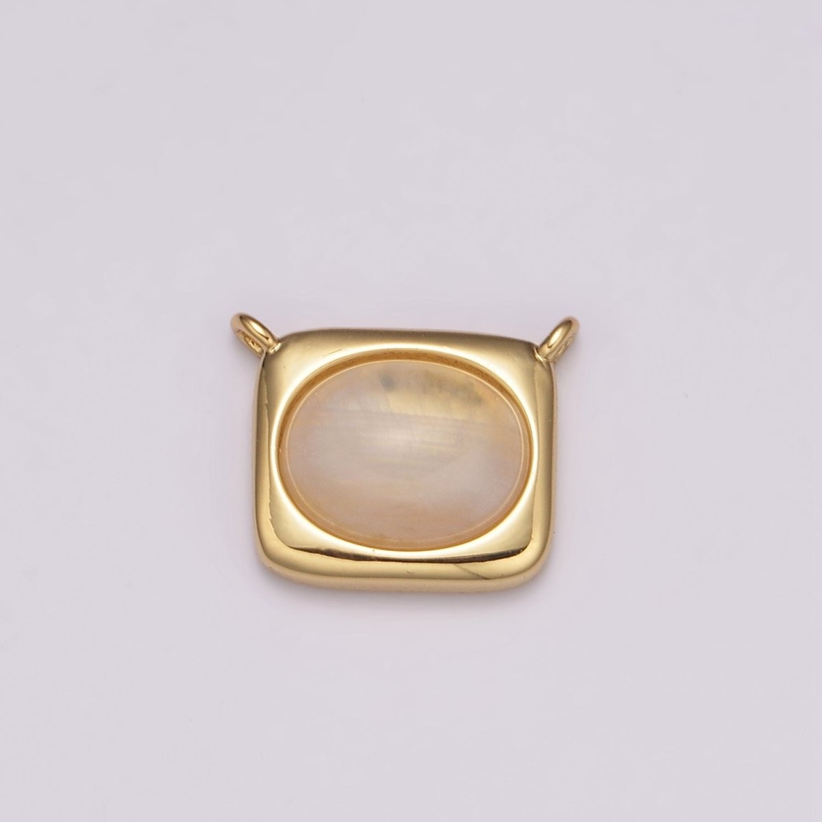 Mini 24K Gold Filled Rose Quartz Gem Stone charm Connector for Minimalist Jewelry Making Necklace Supply Y-405