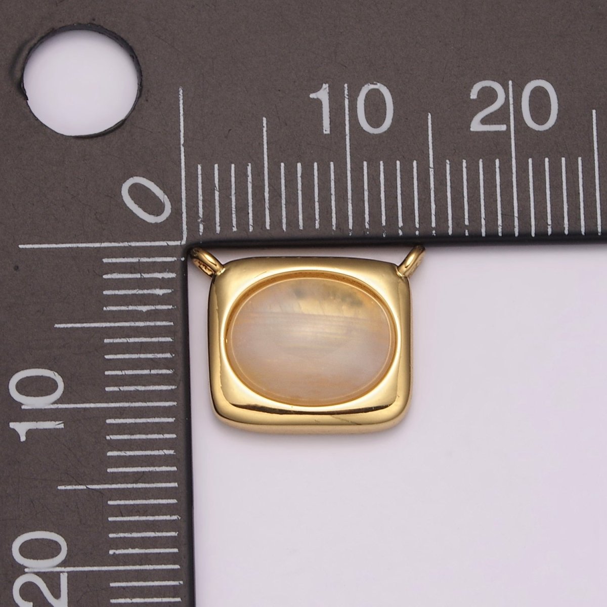 Mini 24K Gold Filled Rose Quartz Gem Stone charm Connector for Minimalist Jewelry Making Necklace Supply Y-405