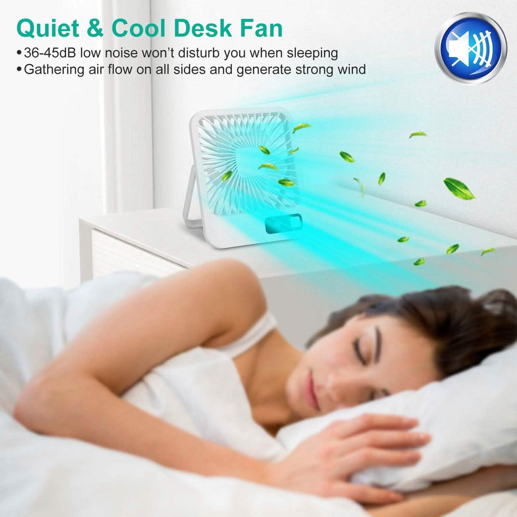 Mini Desktop Cooling Fan Rechargeable Battery Powered with LCD Display