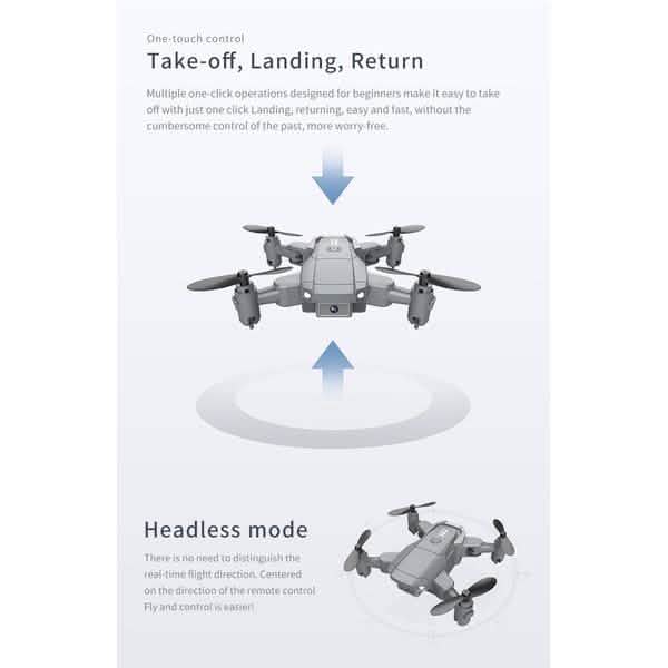 Mini Drone Quadricoptère RC Caméra 1080P/4K Flip 360° Gyroscope 6 Axes Geste