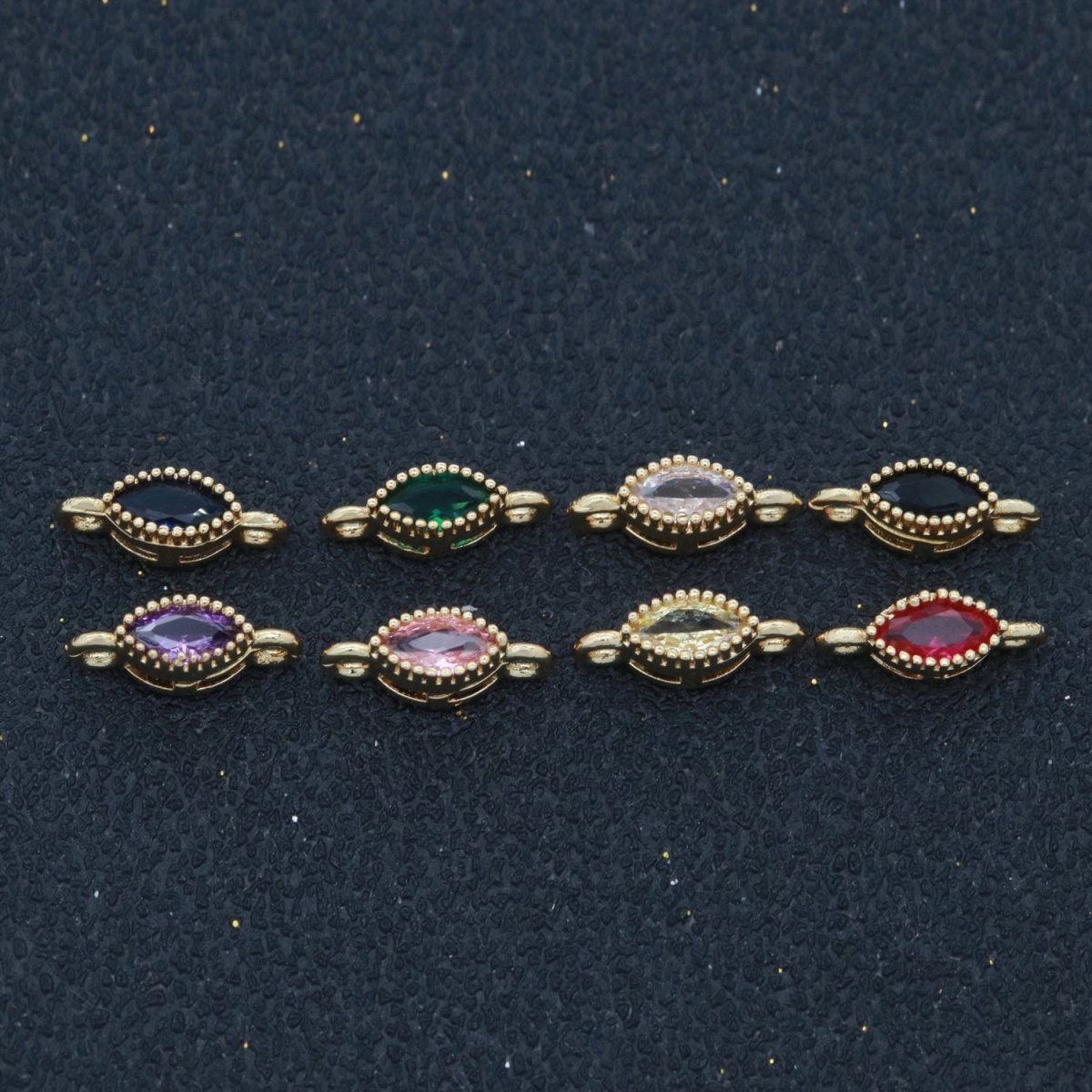 Mini Eye Charm Connector Cubic Cz Colorful Link Connector for Necklace Bracelet Earring Supply F-924-F-931