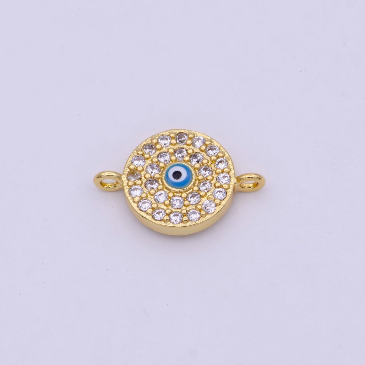 Mini Gold Evil Eye Connector for Bracelet, Necklace Earring Supply Y-426