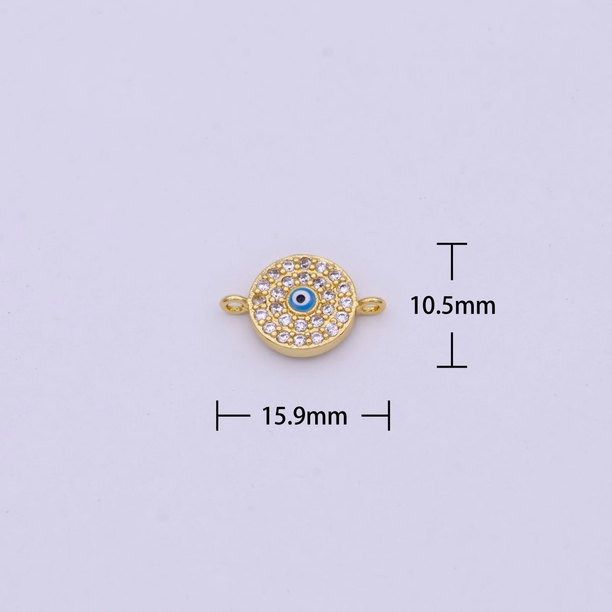 Mini Gold Evil Eye Connector for Bracelet, Necklace Earring Supply Y-426