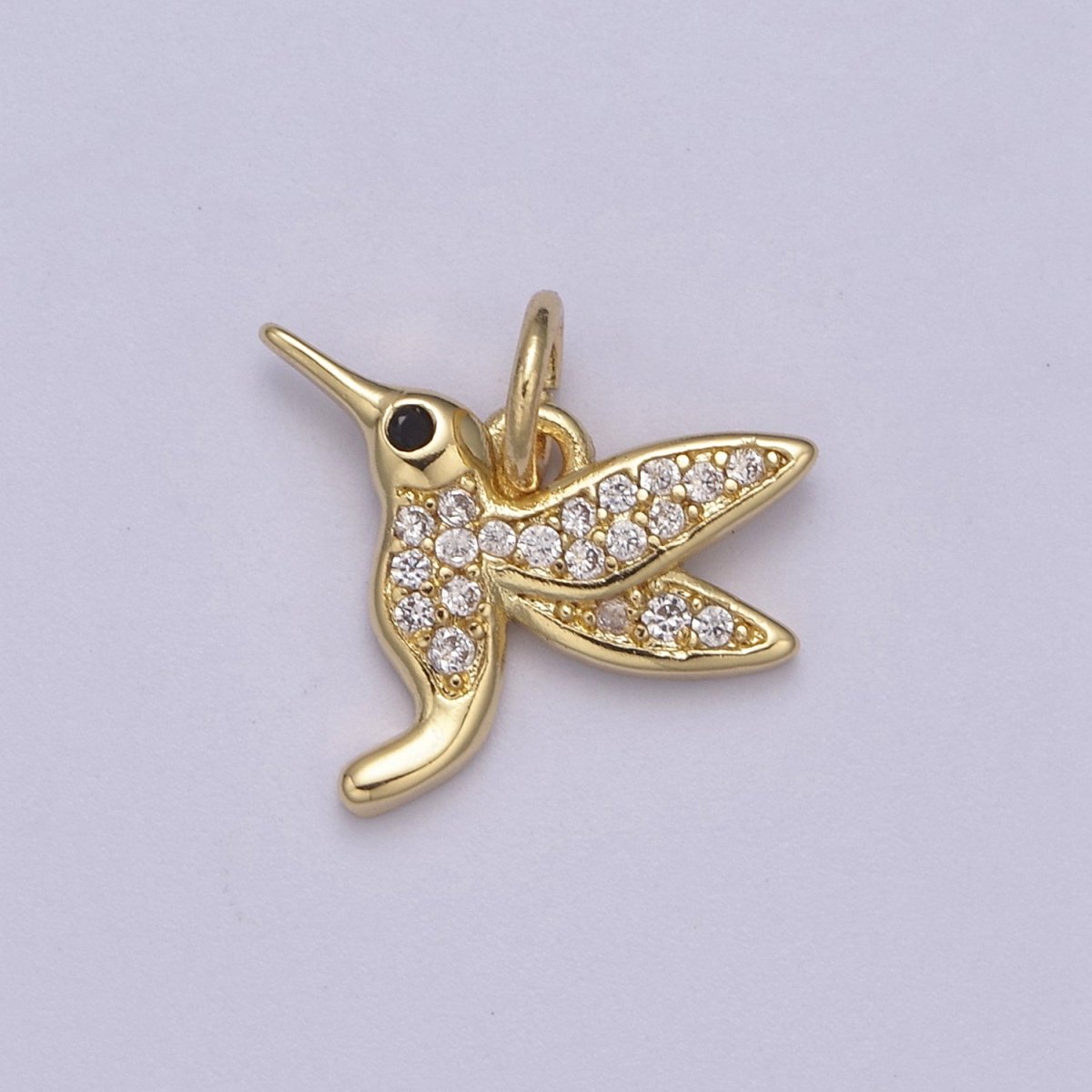 Mini gold Hummingbird pendant 14k gold Filled Bird colibri Charm Friend Minimalist Layering Necklaces, Hummingbird Jewelry N-387