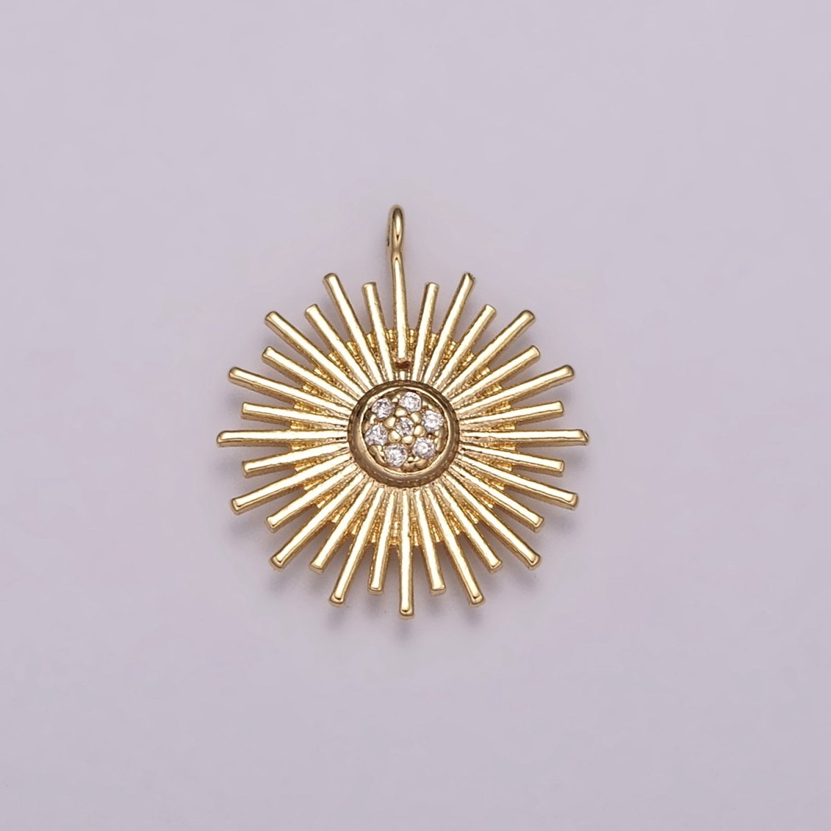 Mini Gold Sun Burst Charm Sun Rays Celestial Charm for Necklace Earring Bracelet Component E-624
