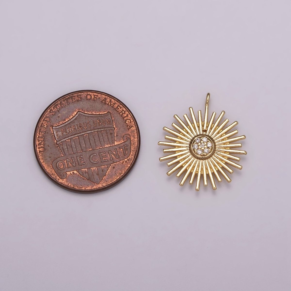 Mini Gold Sun Burst Charm Sun Rays Celestial Charm for Necklace Earring Bracelet Component E-624