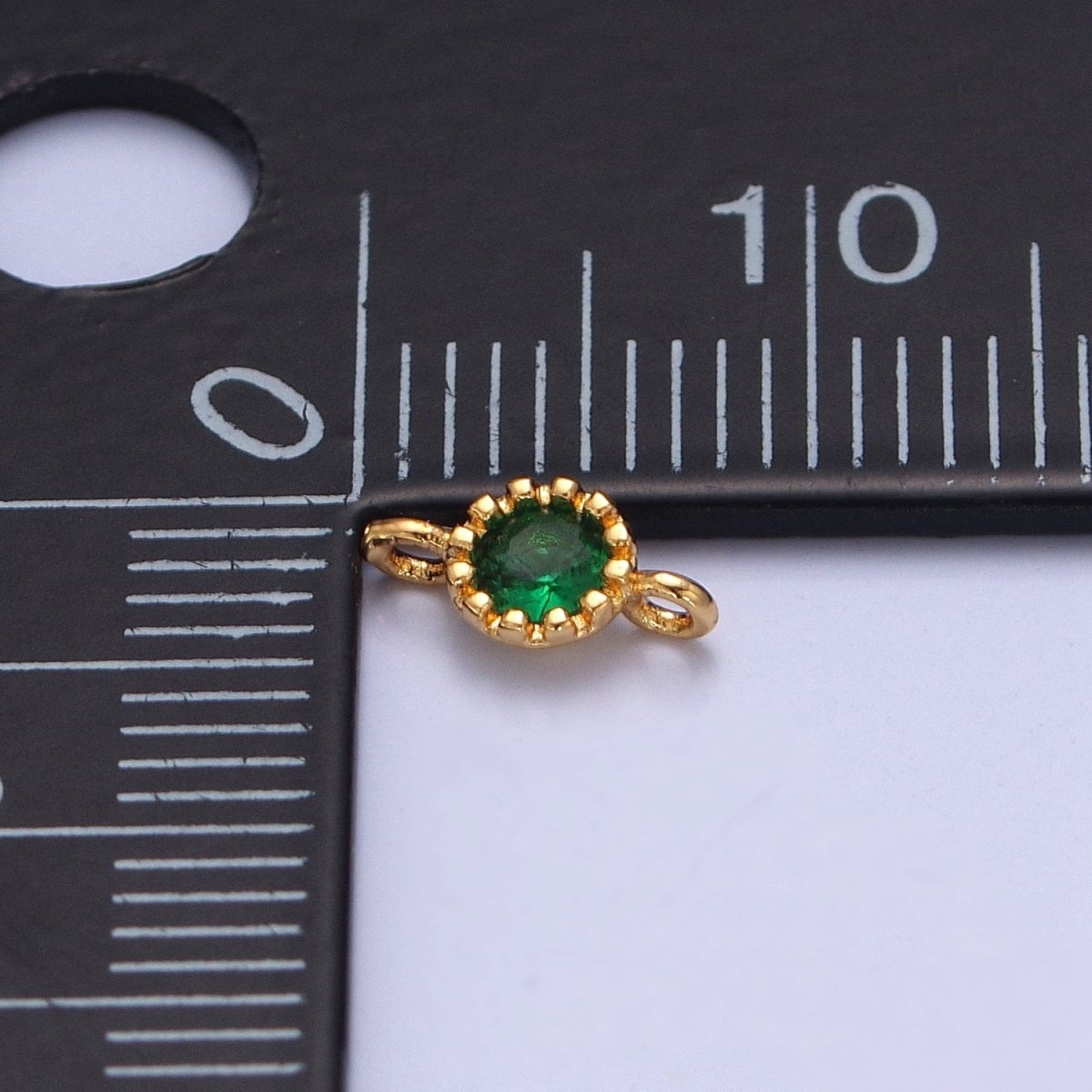 Mini Green Cubic Round Charm Connector for Bracelet Necklace Link Connector F-694