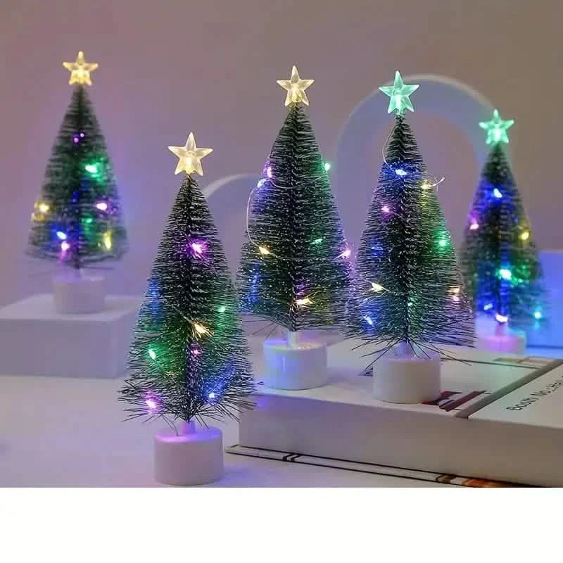 ミニライト付きカラフルクリスマスツリー LEDナイトライト付きアクリル人工樹木