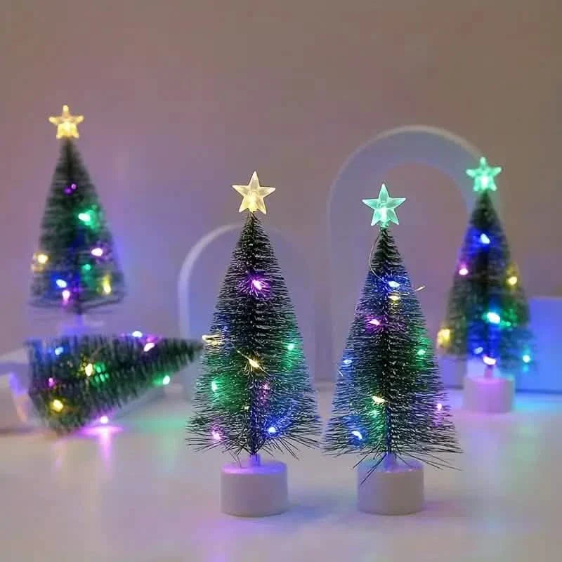 ミニライト付きカラフルクリスマスツリー LEDナイトライト付きアクリル人工樹木