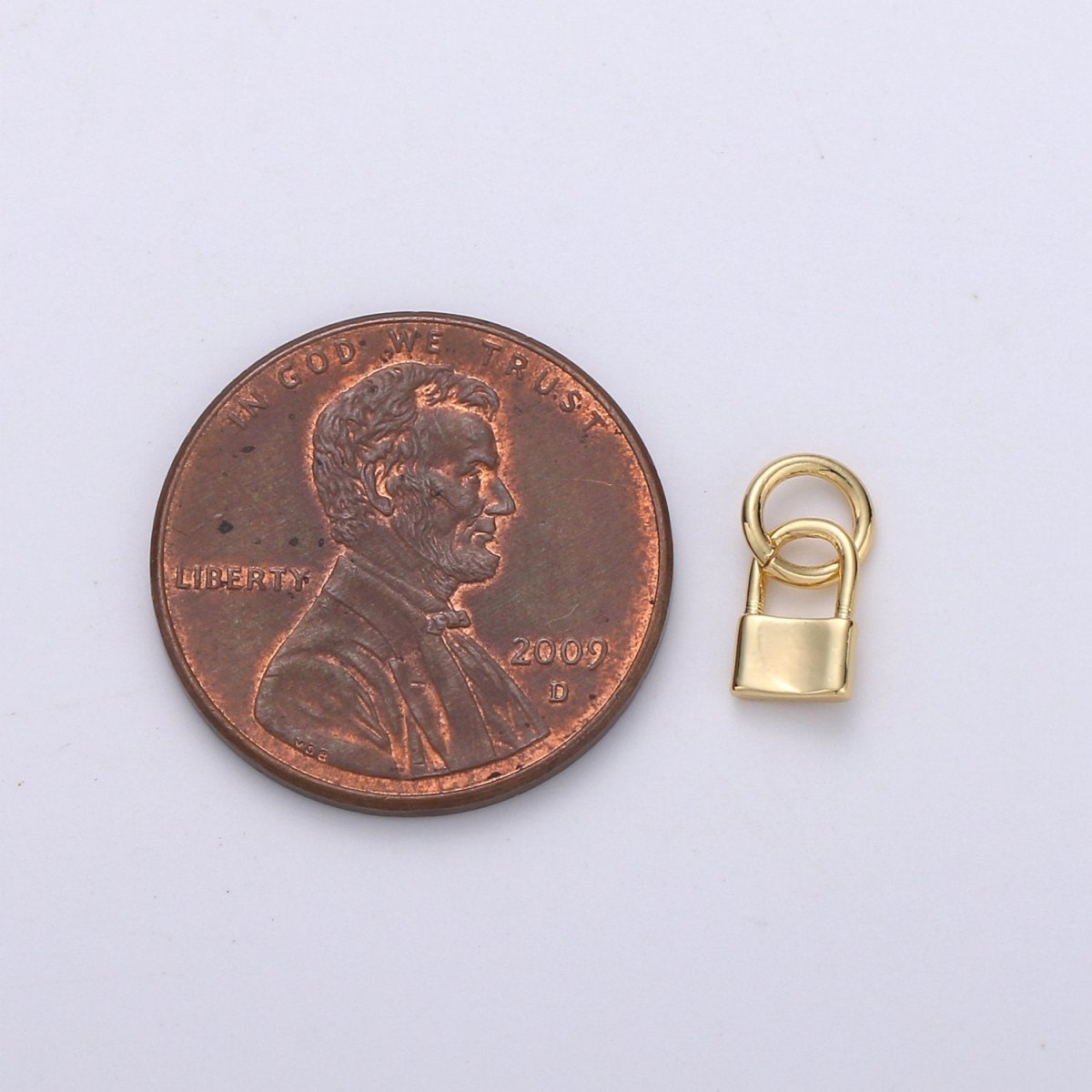 OS Mini padlock charm in 24k gold filled 6mm gold lock charm for earring bracelet necklace. Tiny small dainty gold lock charm K-810