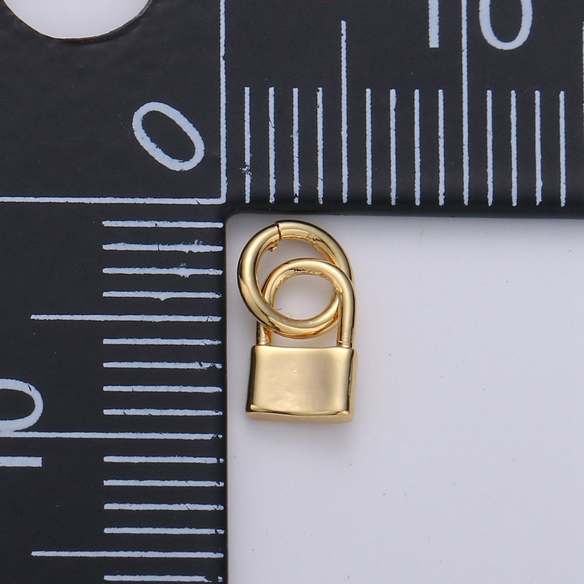 OS Mini padlock charm in 24k gold filled 6mm gold lock charm for earring bracelet necklace. Tiny small dainty gold lock charm K-810