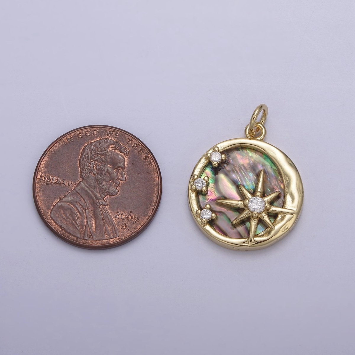 Mini Pearl / Abalone Celestial Charm 14k Gold Filled North Star Charm Add on Charm for Bracelet Necklace Earring N-805 N-806