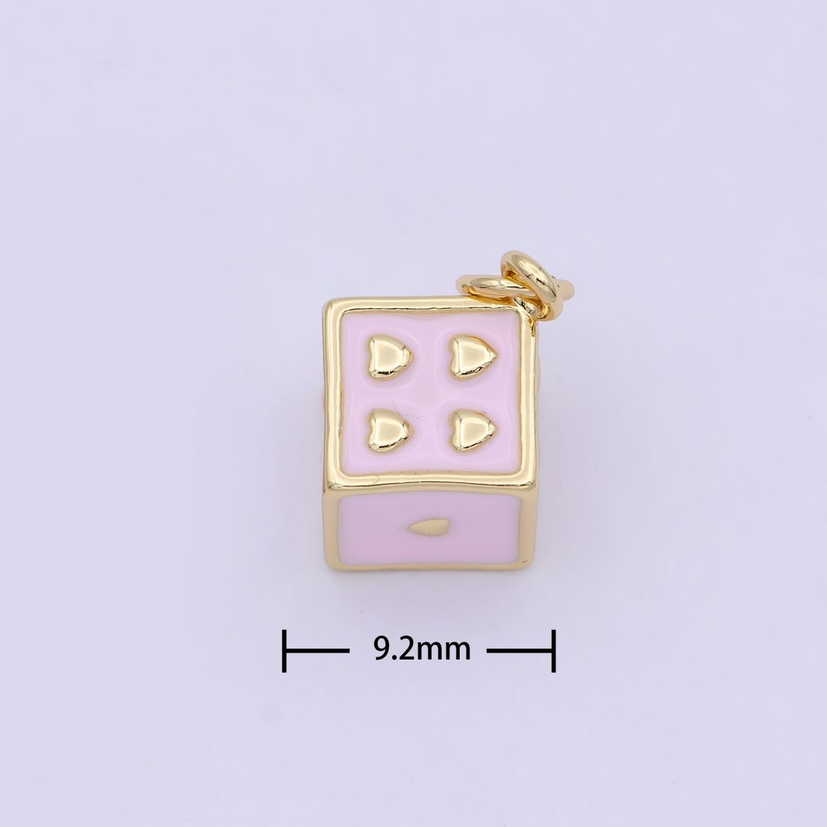 Mini Pink Gold Dice Charm For Gambling Las Vegas Jewelry Inspired for girl women W-166