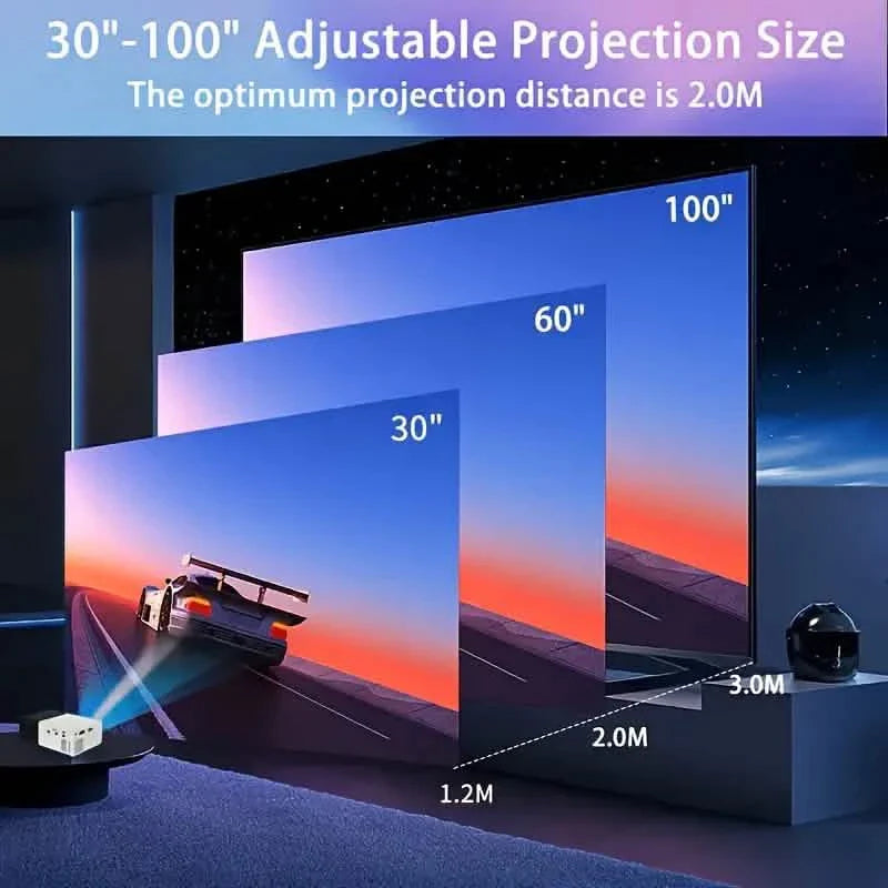 ミニポータブル高精細映画プロジェクター 明るさ3000ルーメン以上 HD LED光源 USB対応