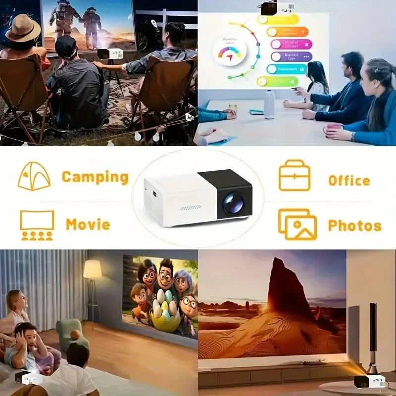 ミニポータブル高精細映画プロジェクター 明るさ3000ルーメン以上 HD LED光源 USB対応