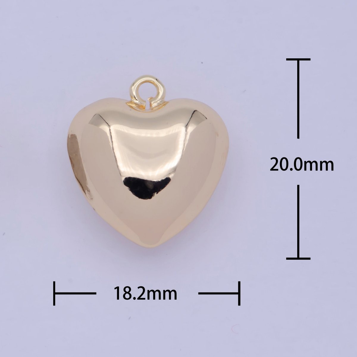 Mini Puffy Gold Heart Charm E-775