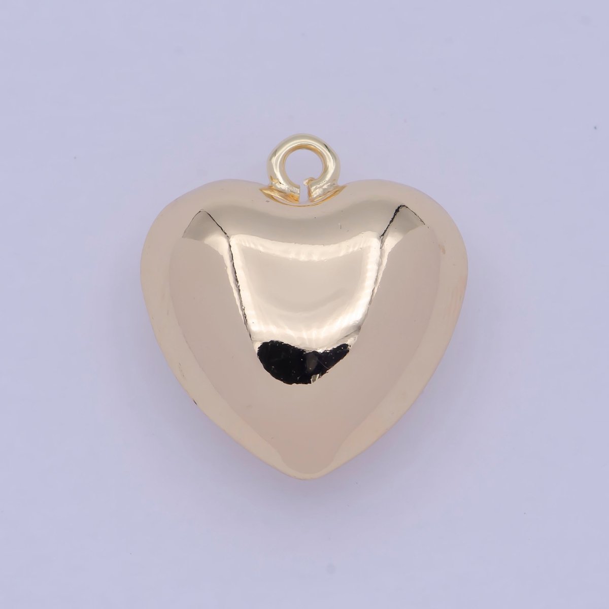 Mini Puffy Gold Heart Charm E-775