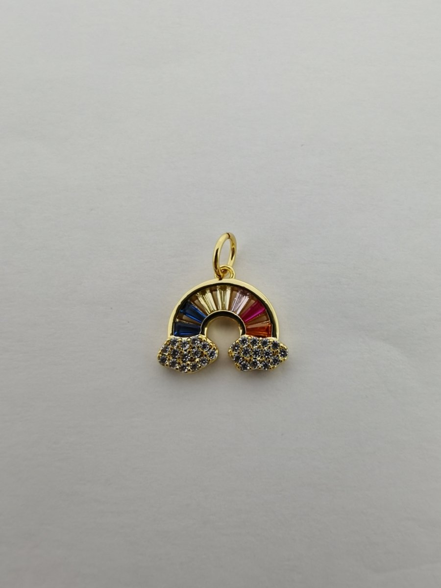 Mini Rainbow Charm with Color Cubic Zirconia C-565