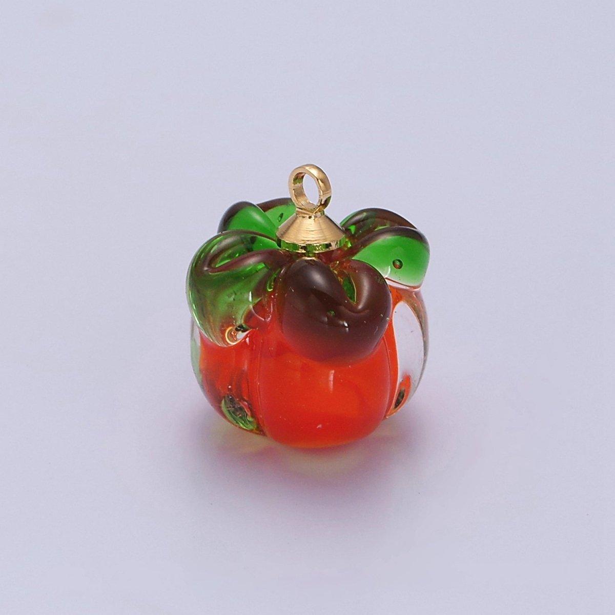 Mini Red Tomato Fruit Vegetable Foodie Inspired Glass Charm | W-199