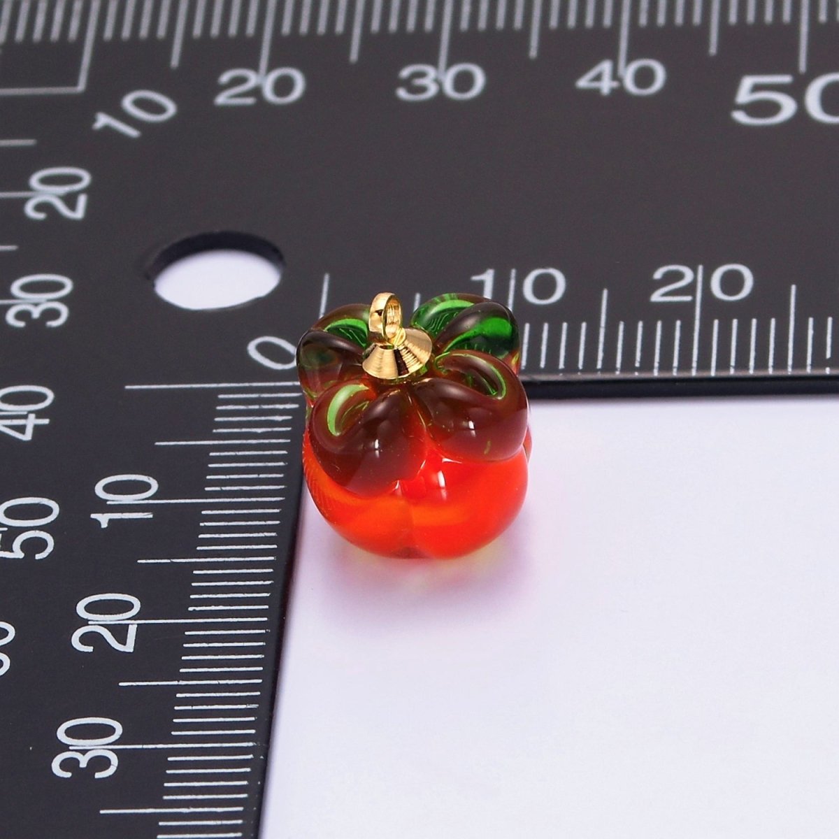 Mini Red Tomato Fruit Vegetable Foodie Inspired Glass Charm | W-199