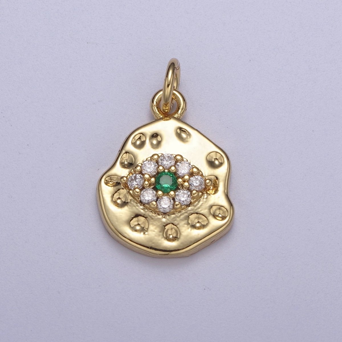 Mini Rustic Gold Filled Evil Eye Charm for Add on Charm Cubic Amulet Jewelry N-351 - N-354