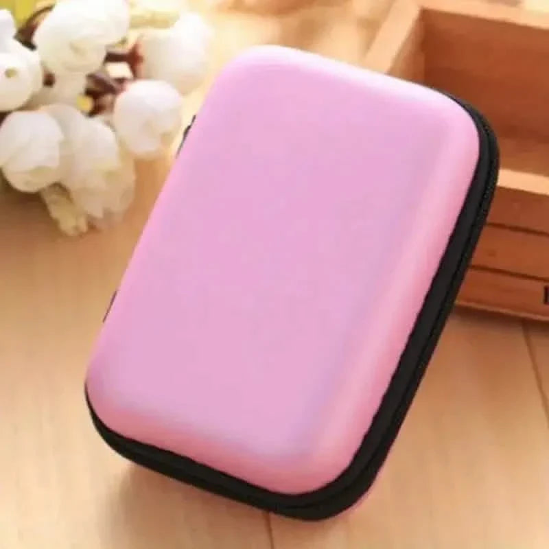 Mini boîte de rangement portable à fermeture éclair pour écouteurs, pièces de monnaie, bijoux et accessoires