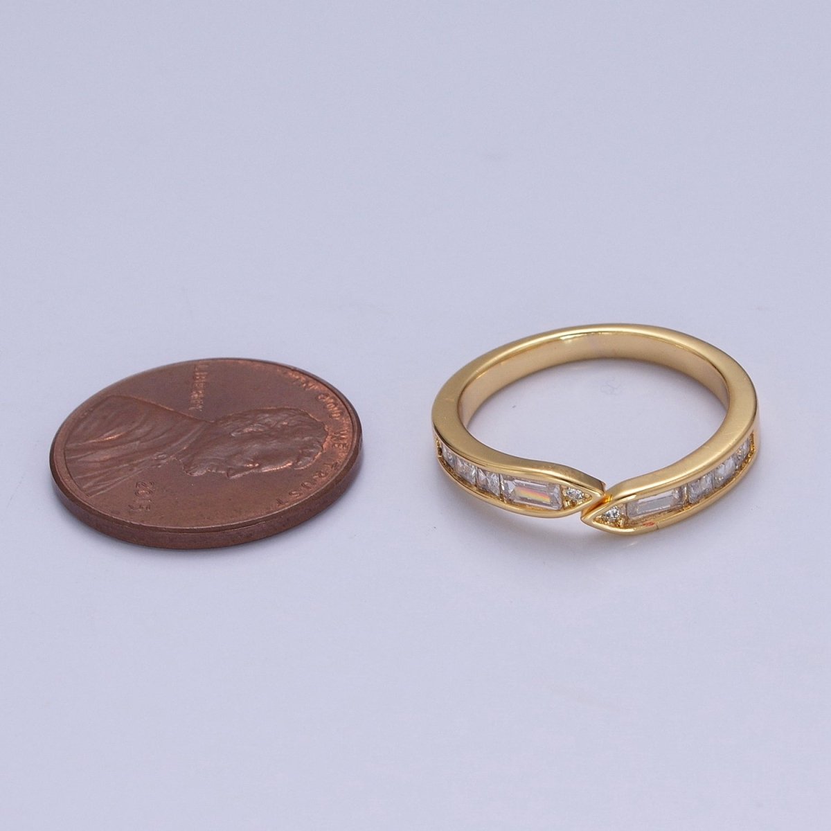Minimalist Baguette Ring Open Adjustable Ring O-2193