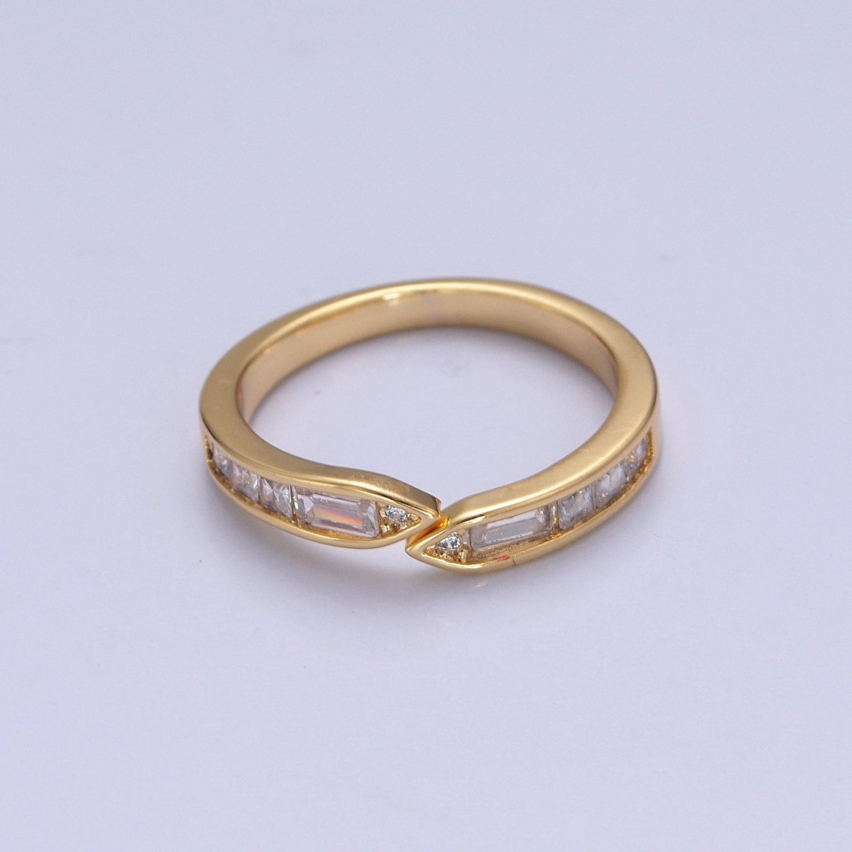 Minimalist Baguette Ring Open Adjustable Ring O-2193