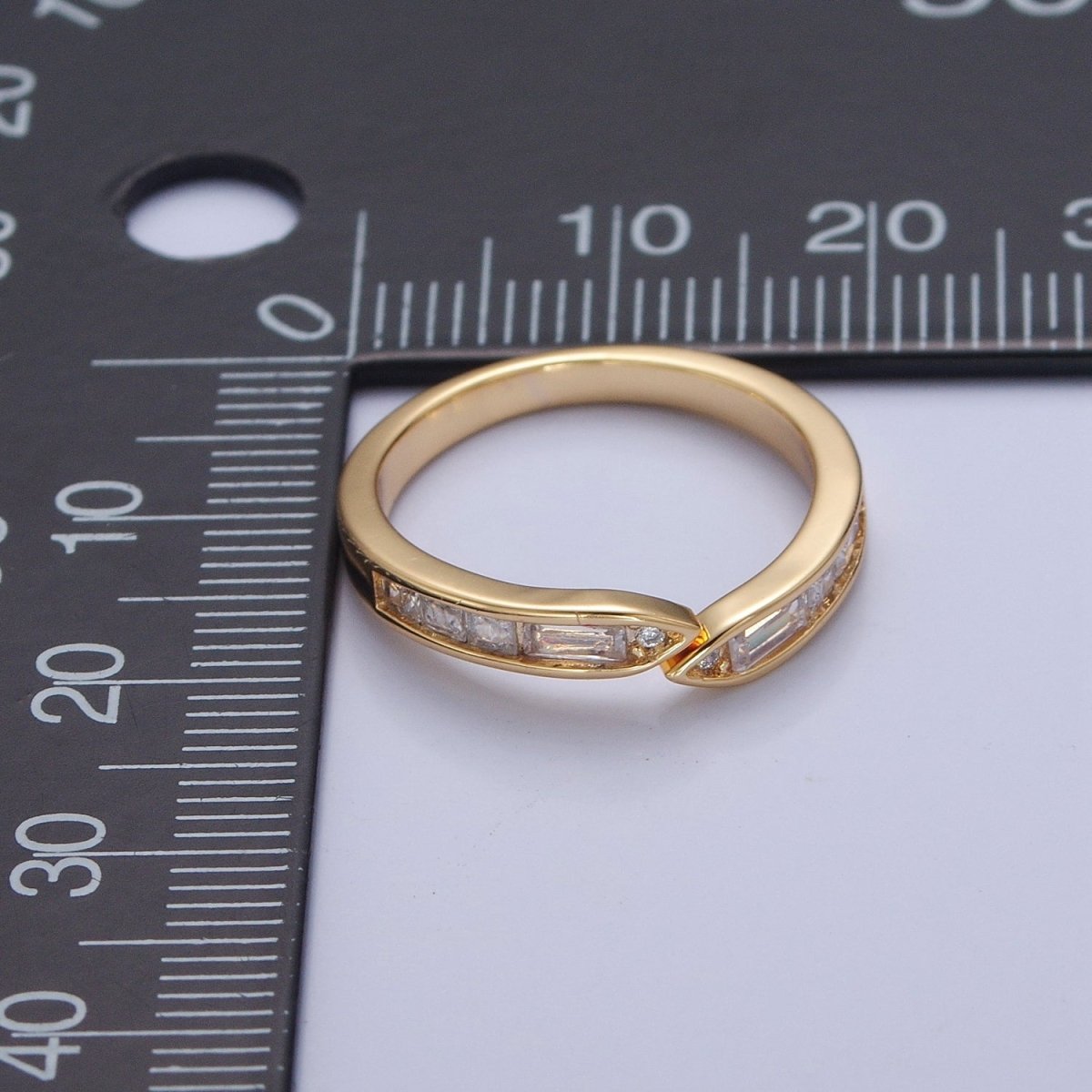 Minimalist Baguette Ring Open Adjustable Ring O-2193