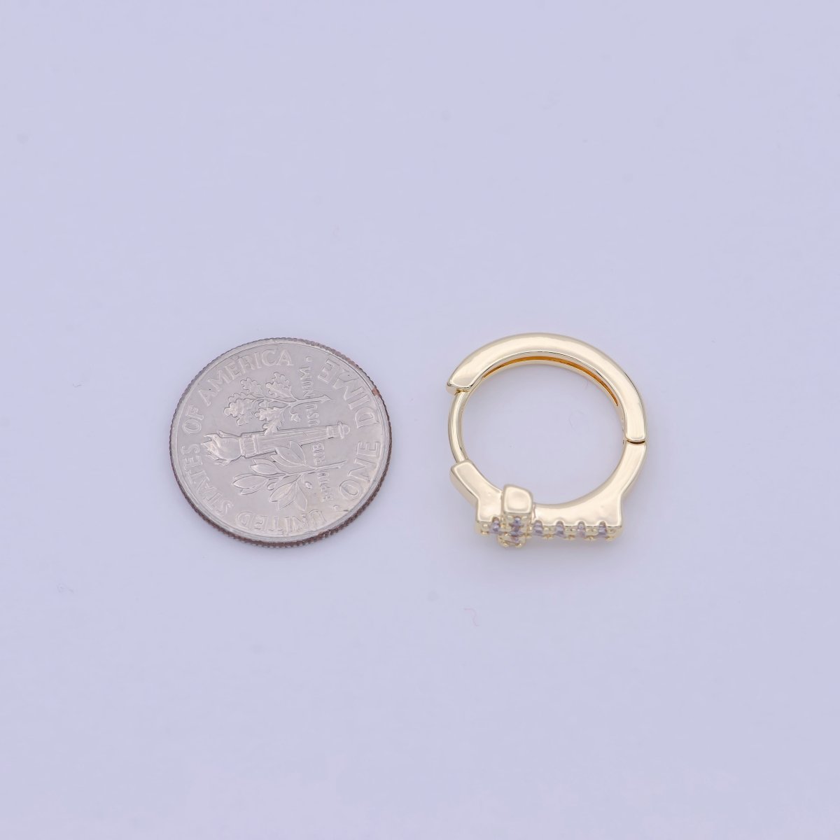 Minimalist Cross Gold Hoop Earring Religious Jewelry Wholesale Earring T-339