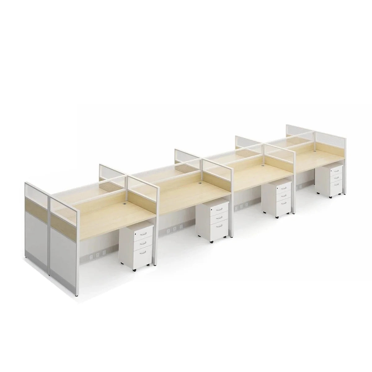 Corven · Straight Workstation Cubicle, White