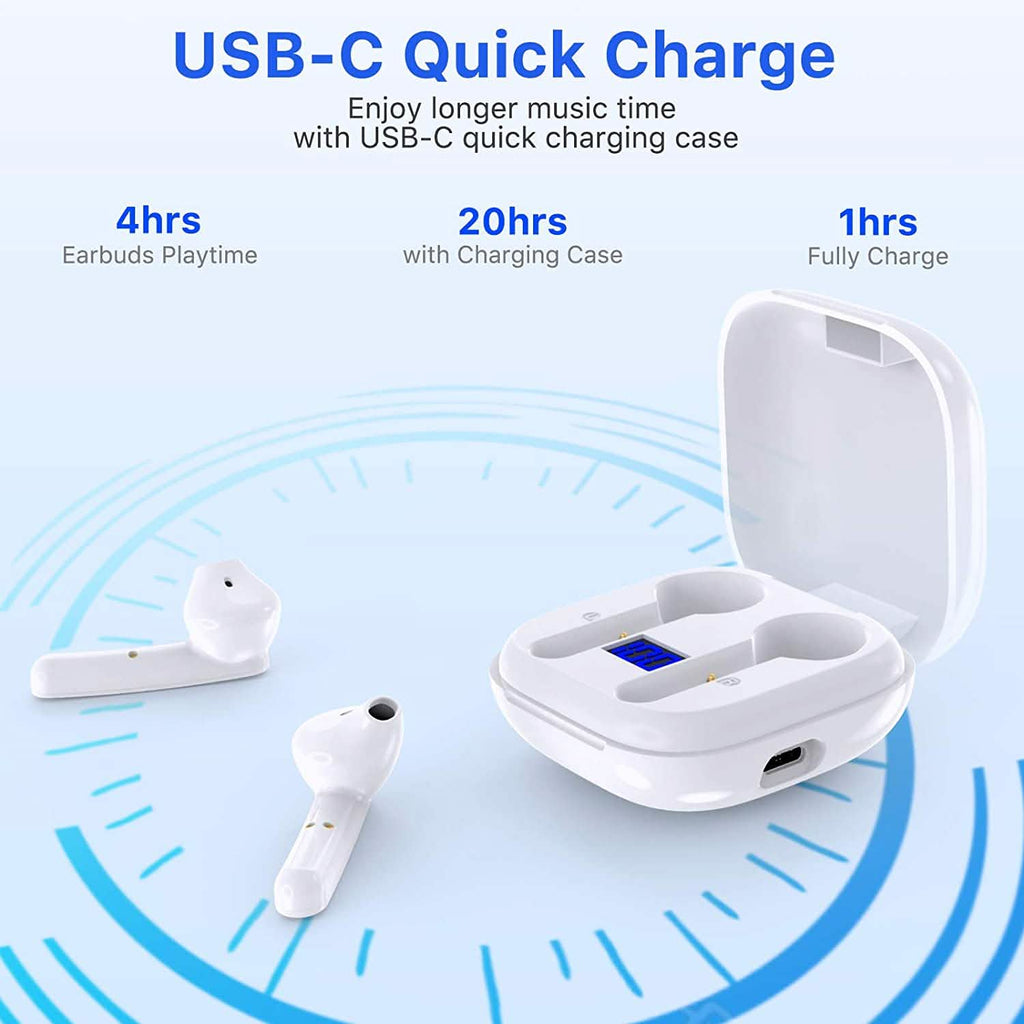 Miracaseワイヤレスイヤホン Bluetooth 5.0 ヘッドフォン USB-C充電ケース付き