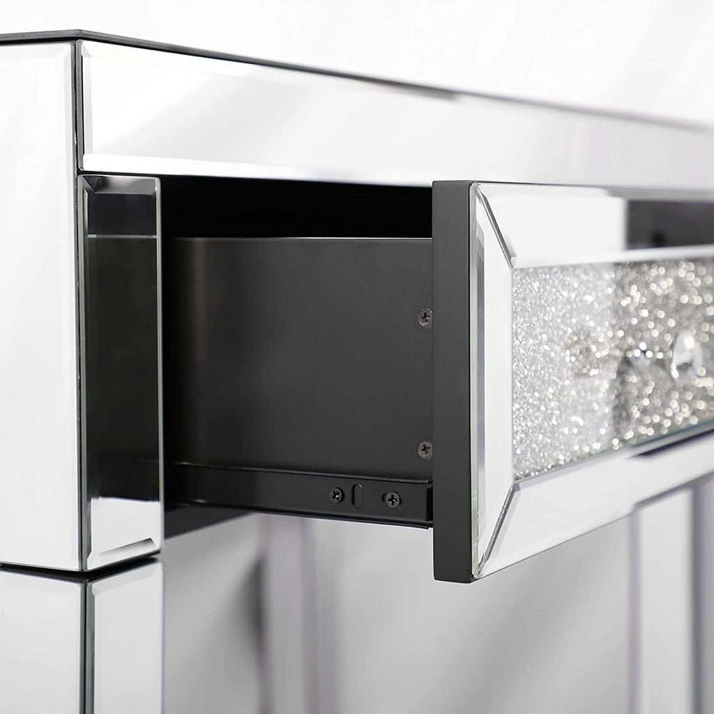 Commode de coiffeuse avec miroir et 2 tiroirs